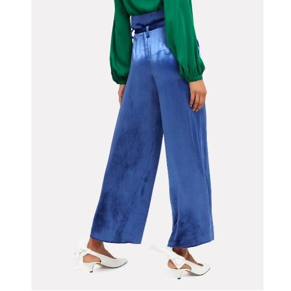 INTERMIX Sz. 6 New Claudia Velvet Pleated Wide-Leg Pants - Picture 5 of 12